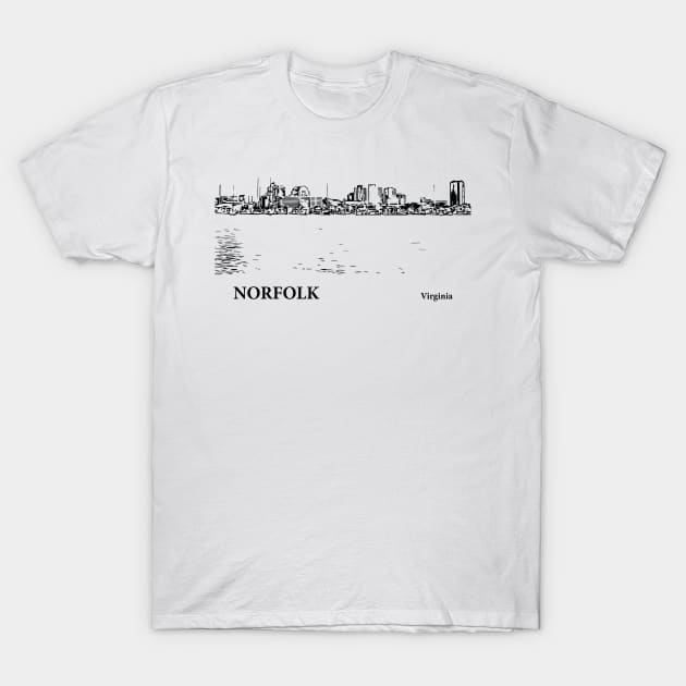 Norfolk - Virginia T-Shirt by Lakeric